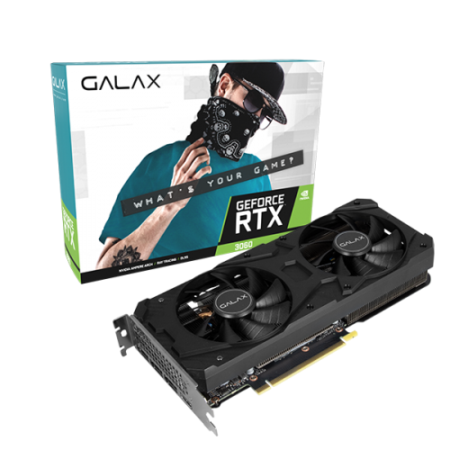 Galax PG190 Black GF RTX3060 1-Click OC PCI-E 8GB /GDDR6 128BIT  W/DP/DP/DP/HDMI/Cooling Fan