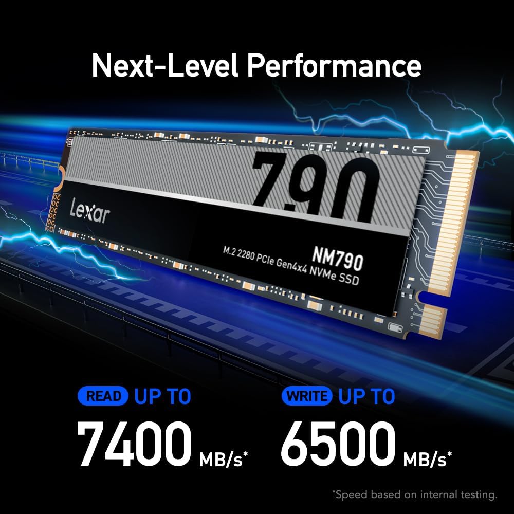 1TB High Speed PCle Gen3 4x4 M.2 NvMe, Upto 7400Mb/s Read and 6500Mb/s Write