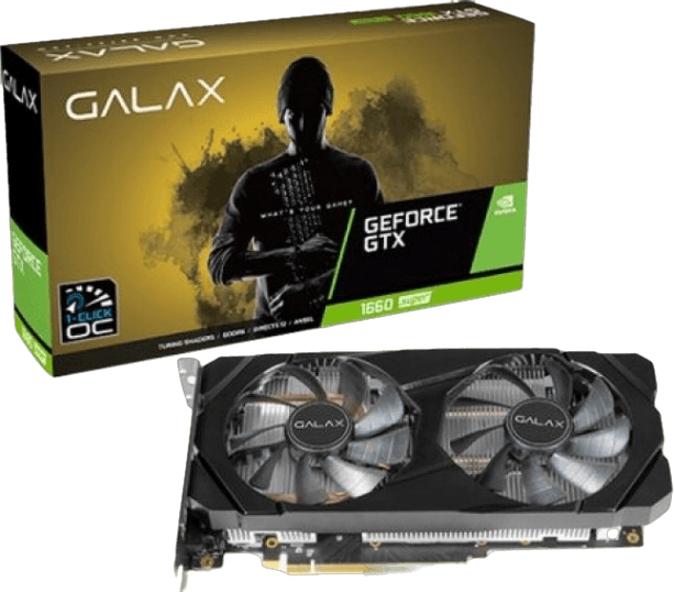 Galax T66D GeForce GTX 1660 Super (1-Click OC) 6GB GDDR6 192-bit DP/HDMI/DVI-D Cooling Fan, Gaming Graphics Card - Black | 60SRL7DSY9D1