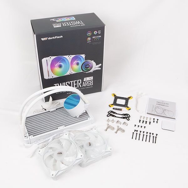 DARKFLASH DX240 WHITE 12TH GEN  ARGB LIQUID COOLER